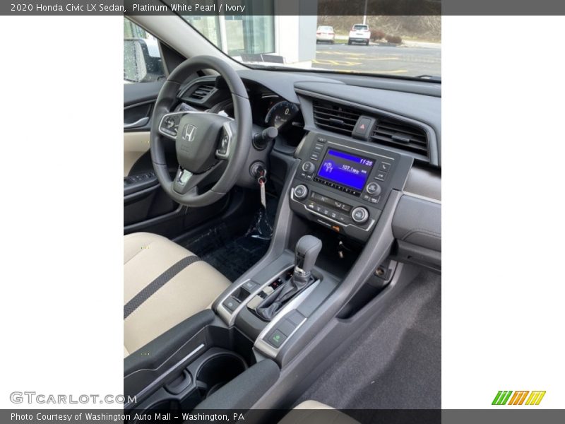 Platinum White Pearl / Ivory 2020 Honda Civic LX Sedan