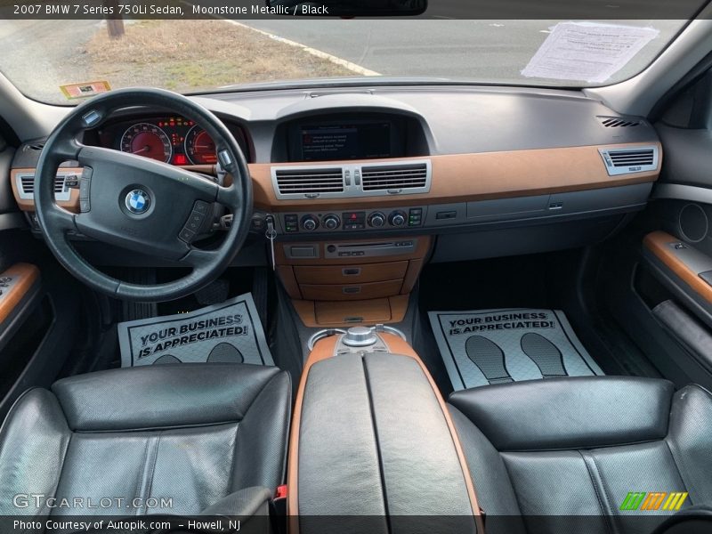 Moonstone Metallic / Black 2007 BMW 7 Series 750Li Sedan