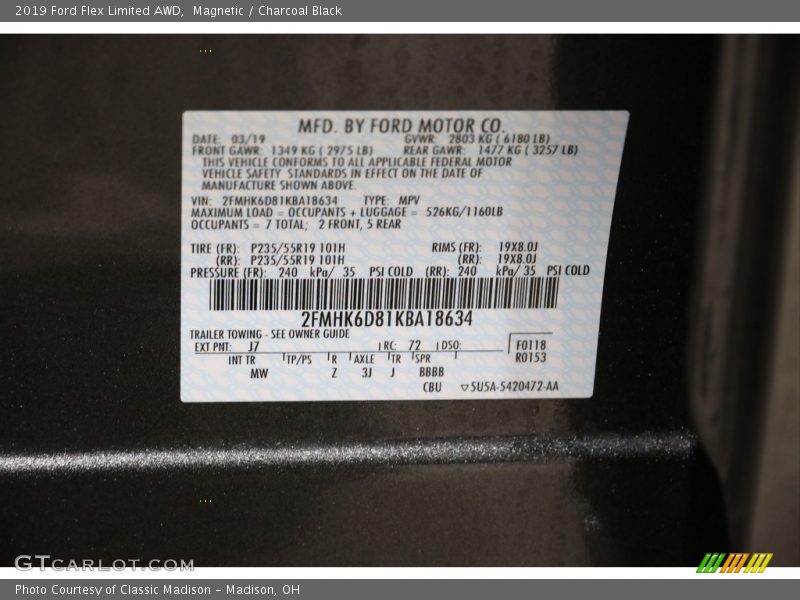 Magnetic / Charcoal Black 2019 Ford Flex Limited AWD