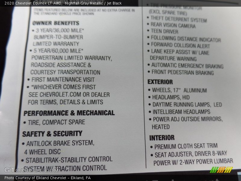 Nightfall Gray Metallic / Jet Black 2020 Chevrolet Equinox LT AWD