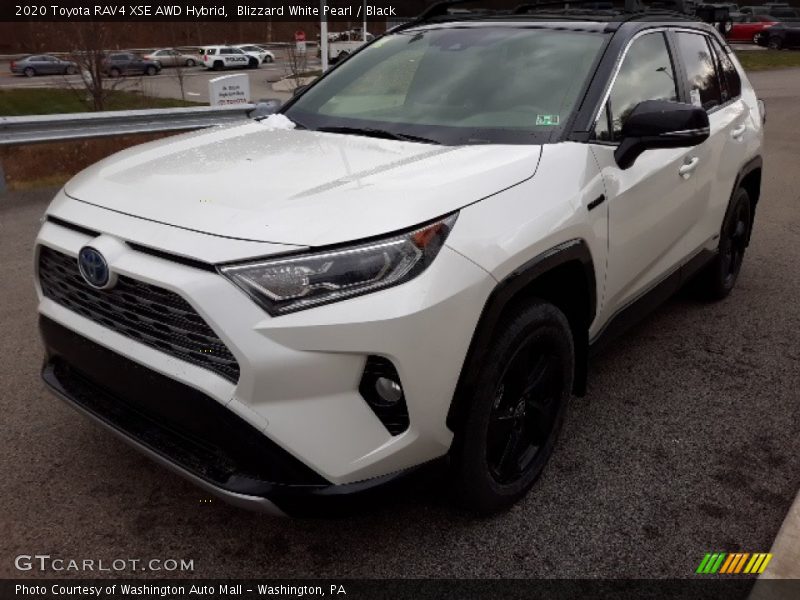 Blizzard White Pearl / Black 2020 Toyota RAV4 XSE AWD Hybrid