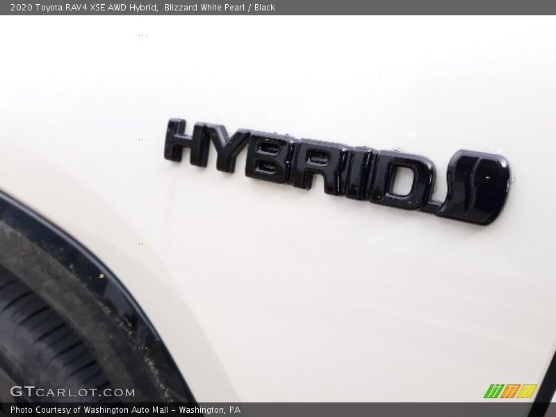 Blizzard White Pearl / Black 2020 Toyota RAV4 XSE AWD Hybrid