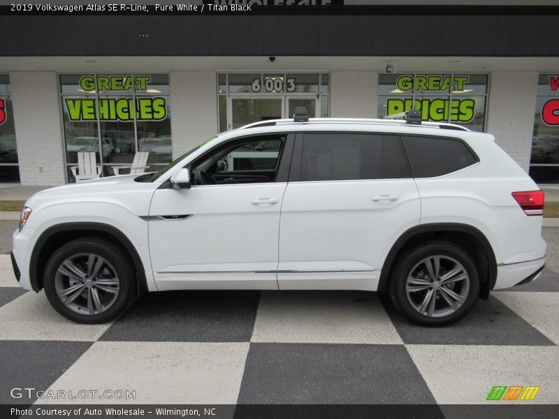 Pure White / Titan Black 2019 Volkswagen Atlas SE R-Line