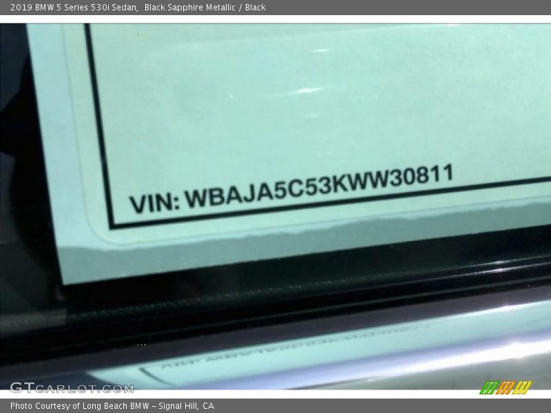 Black Sapphire Metallic / Black 2019 BMW 5 Series 530i Sedan