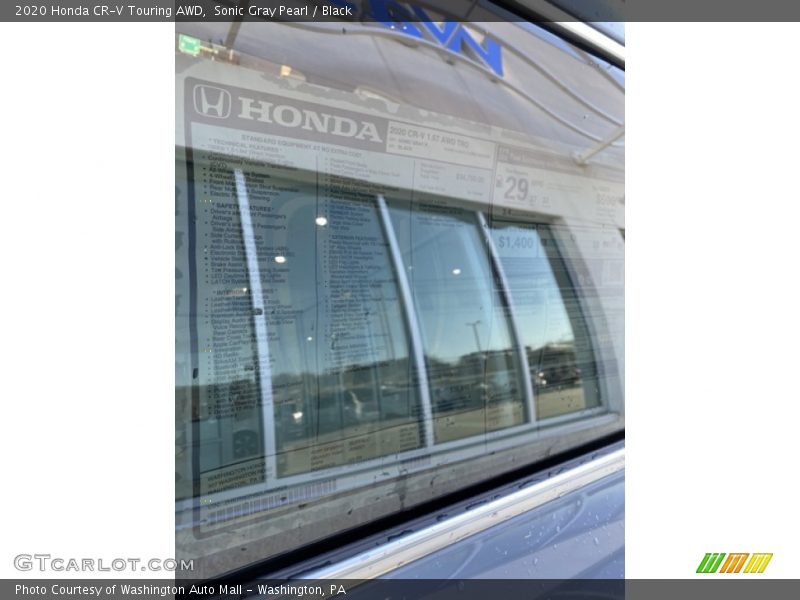 Sonic Gray Pearl / Black 2020 Honda CR-V Touring AWD