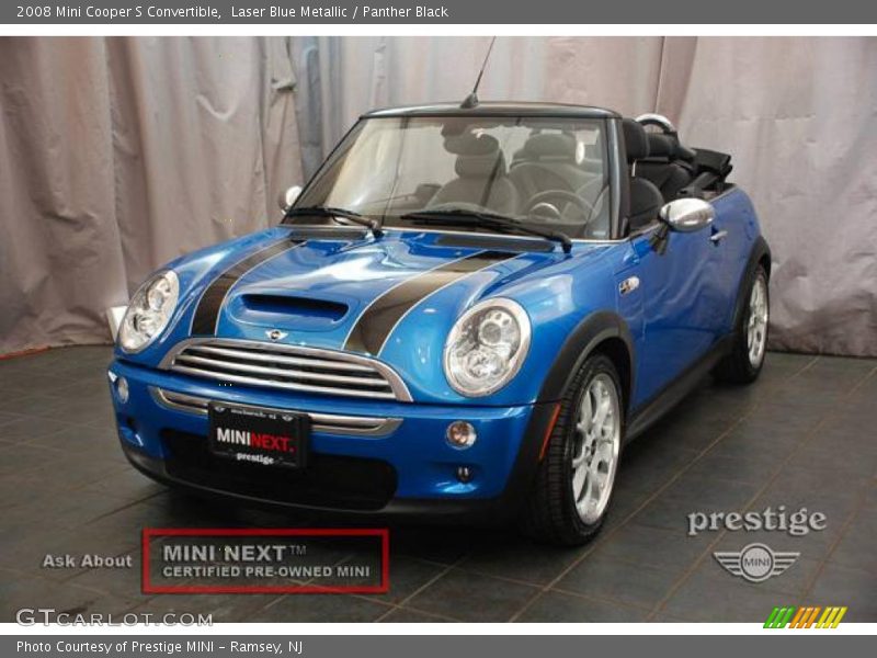 Laser Blue Metallic / Panther Black 2008 Mini Cooper S Convertible