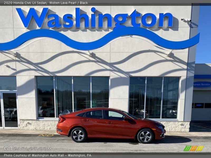 Molten Lava Pearl / Black 2020 Honda Civic LX Sedan