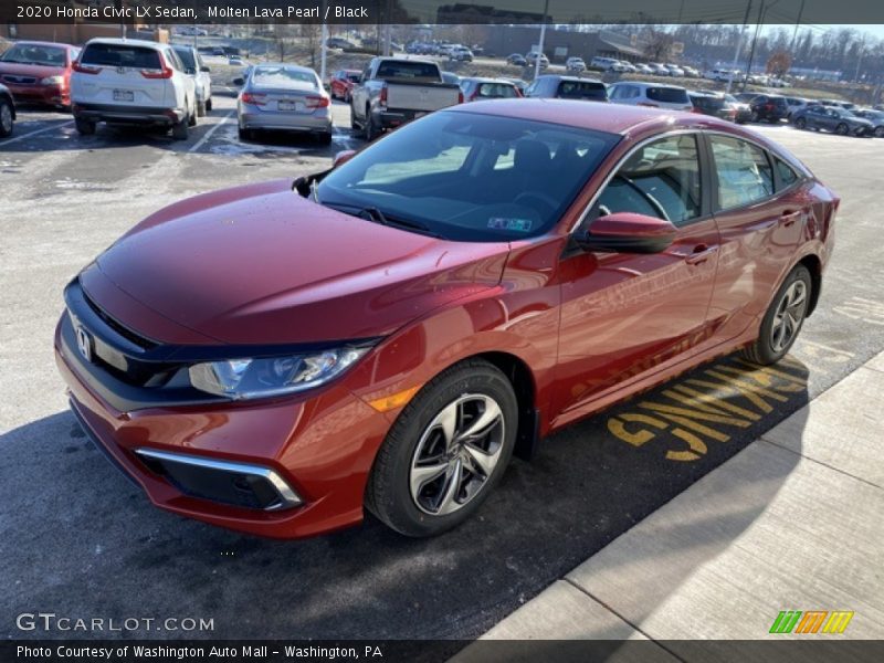 Molten Lava Pearl / Black 2020 Honda Civic LX Sedan