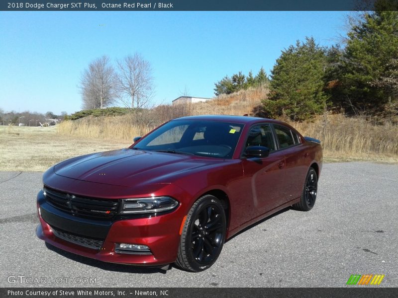 Octane Red Pearl / Black 2018 Dodge Charger SXT Plus