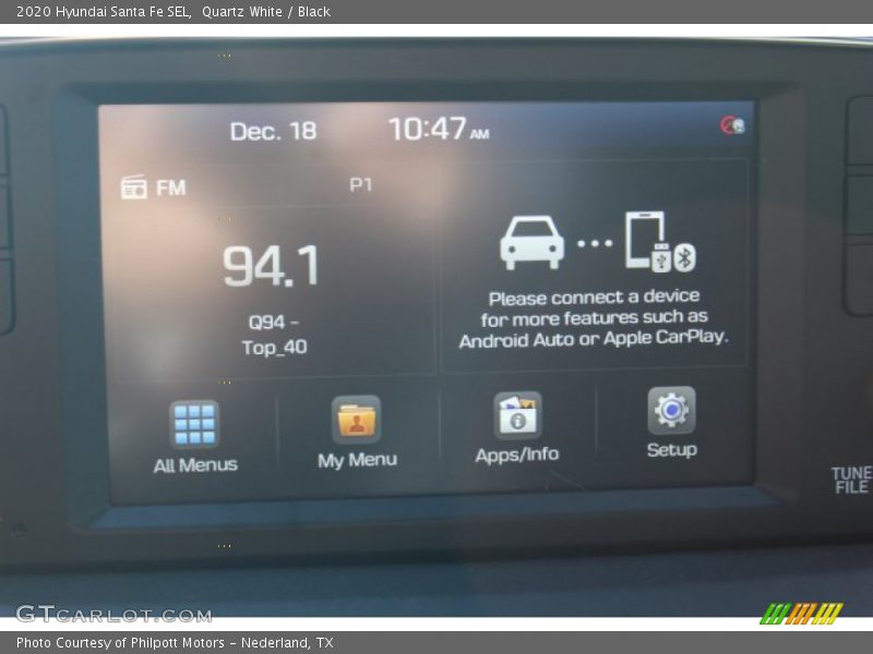 Quartz White / Black 2020 Hyundai Santa Fe SEL