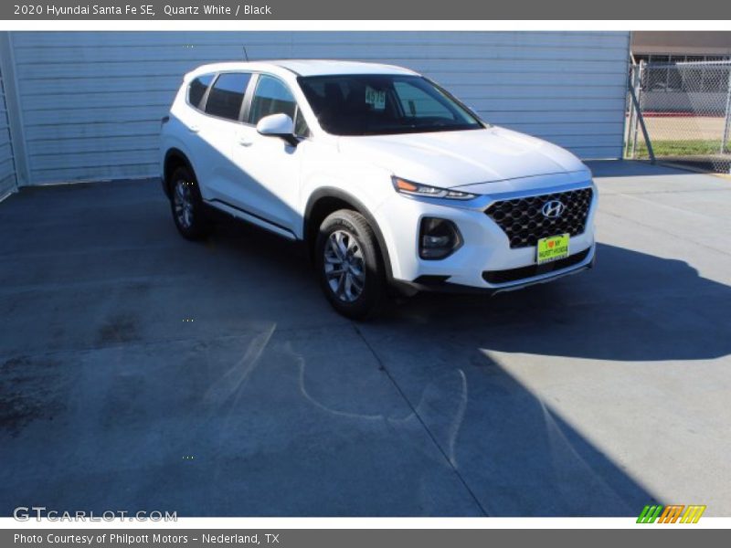 Quartz White / Black 2020 Hyundai Santa Fe SE