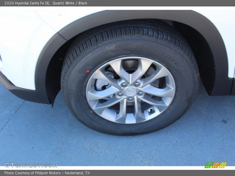 Quartz White / Black 2020 Hyundai Santa Fe SE