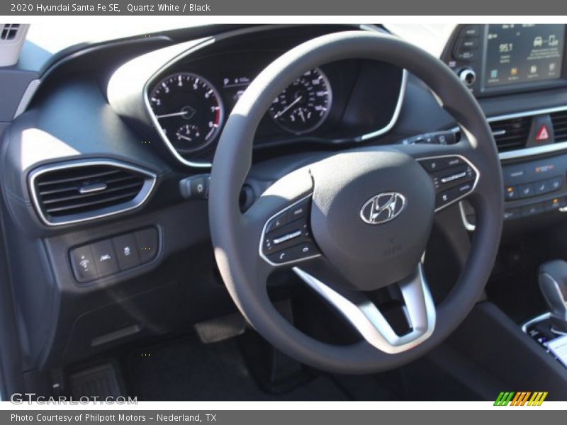 Quartz White / Black 2020 Hyundai Santa Fe SE