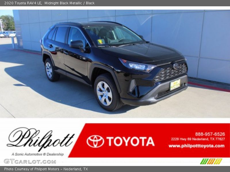 Midnight Black Metallic / Black 2020 Toyota RAV4 LE