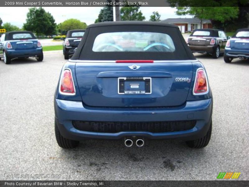 Horizon Blue / Checkered Carbon Black/Black 2009 Mini Cooper S Convertible