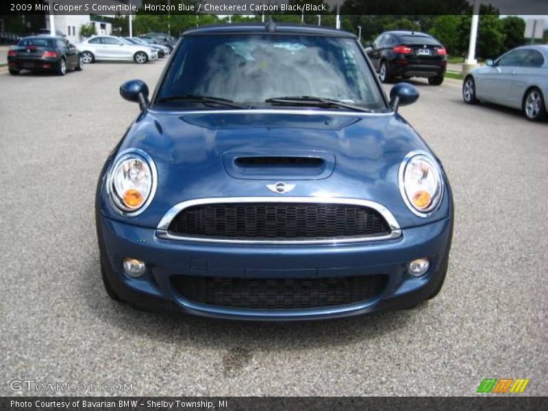 Horizon Blue / Checkered Carbon Black/Black 2009 Mini Cooper S Convertible