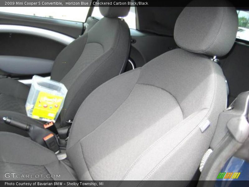 Horizon Blue / Checkered Carbon Black/Black 2009 Mini Cooper S Convertible