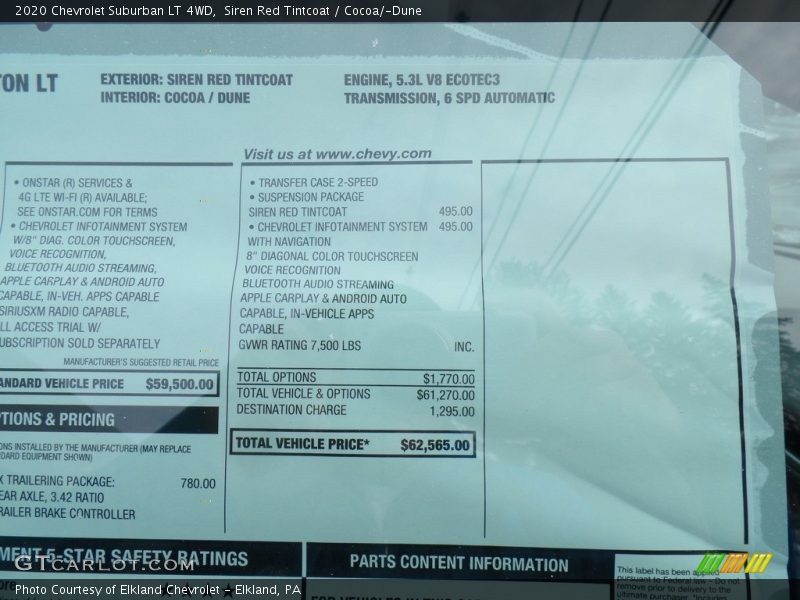 Siren Red Tintcoat / Cocoa/­Dune 2020 Chevrolet Suburban LT 4WD