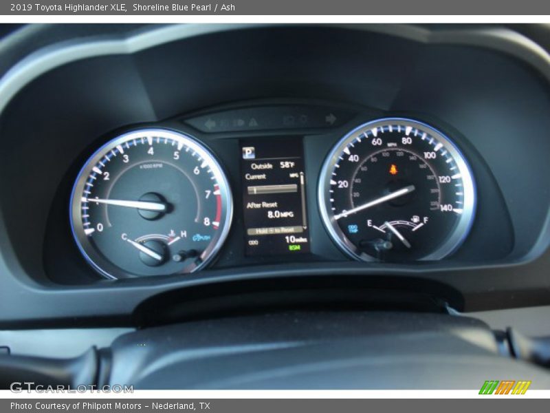 Shoreline Blue Pearl / Ash 2019 Toyota Highlander XLE