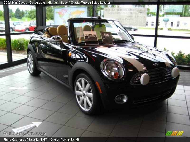 Midnight Black / Gravity Tuscan Beige Leather 2009 Mini Cooper Convertible