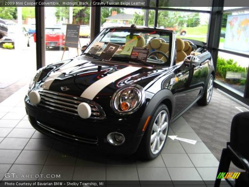 Midnight Black / Gravity Tuscan Beige Leather 2009 Mini Cooper Convertible