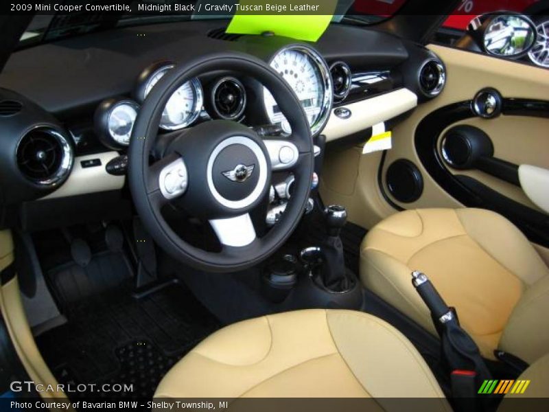 Midnight Black / Gravity Tuscan Beige Leather 2009 Mini Cooper Convertible