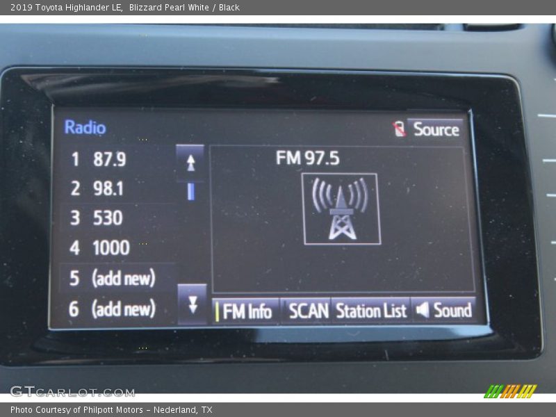 Blizzard Pearl White / Black 2019 Toyota Highlander LE