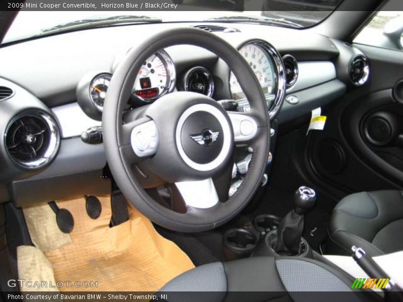 Horizon Blue / Black/Grey 2009 Mini Cooper Convertible
