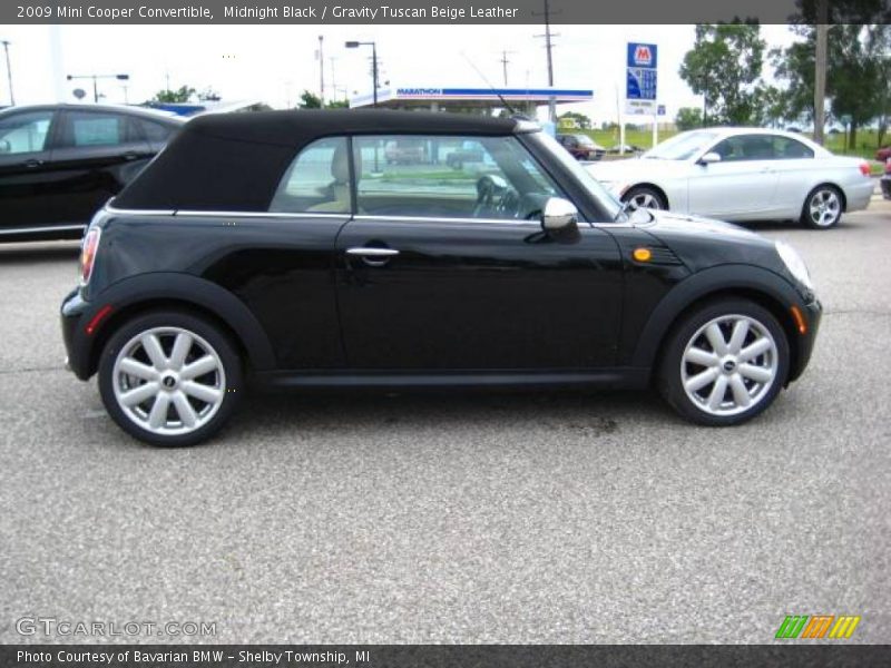 Midnight Black / Gravity Tuscan Beige Leather 2009 Mini Cooper Convertible