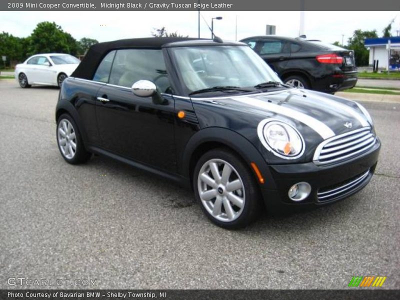 Midnight Black / Gravity Tuscan Beige Leather 2009 Mini Cooper Convertible