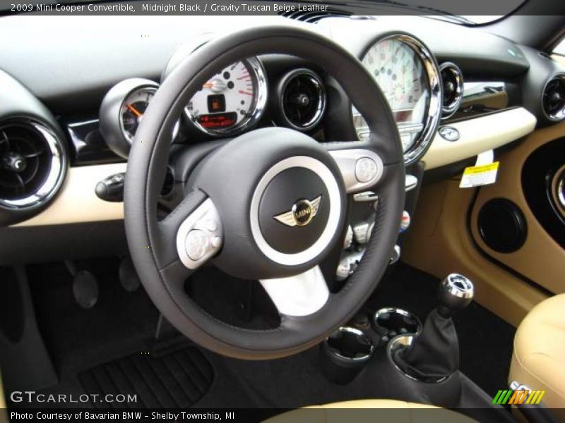 Midnight Black / Gravity Tuscan Beige Leather 2009 Mini Cooper Convertible