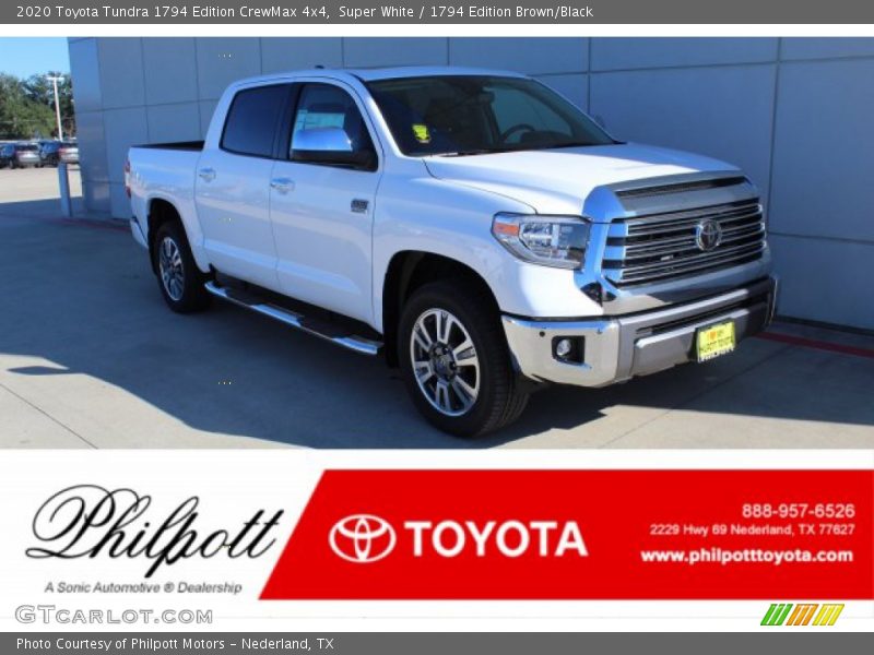 Super White / 1794 Edition Brown/Black 2020 Toyota Tundra 1794 Edition CrewMax 4x4