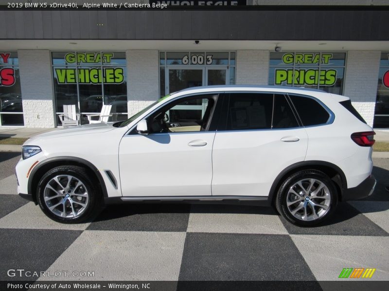 Alpine White / Canberra Beige 2019 BMW X5 xDrive40i