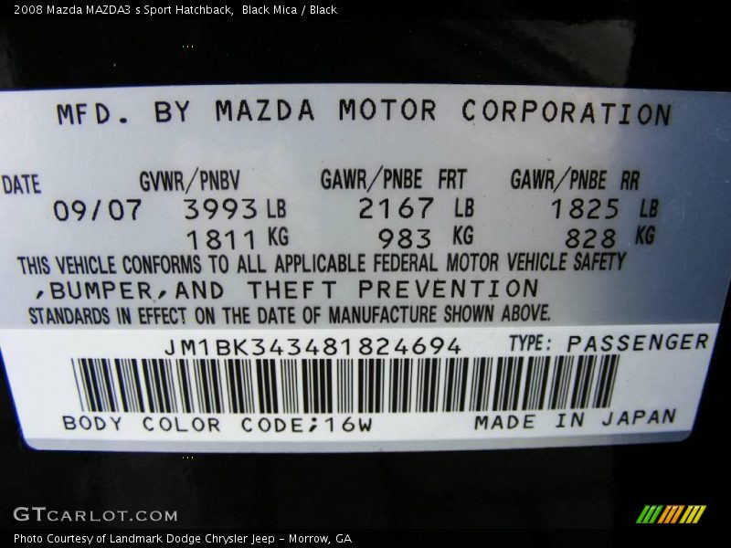 Black Mica / Black 2008 Mazda MAZDA3 s Sport Hatchback
