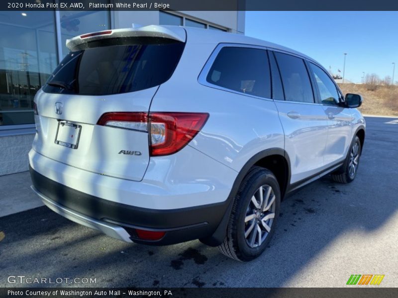 Platinum White Pearl / Beige 2020 Honda Pilot EX AWD