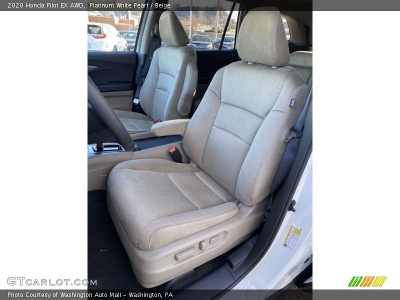 Platinum White Pearl / Beige 2020 Honda Pilot EX AWD