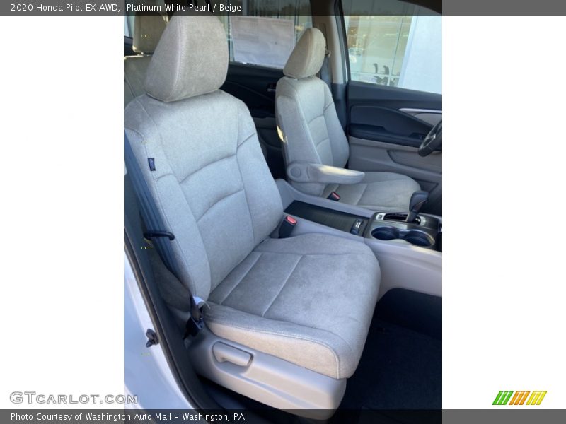 Platinum White Pearl / Beige 2020 Honda Pilot EX AWD