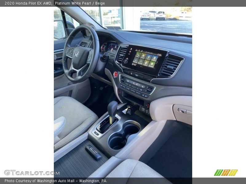 Platinum White Pearl / Beige 2020 Honda Pilot EX AWD