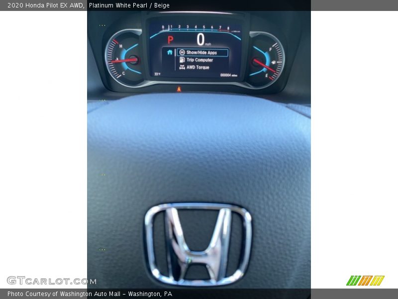 Platinum White Pearl / Beige 2020 Honda Pilot EX AWD