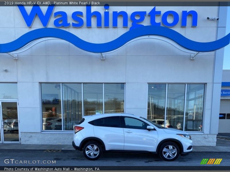 Platinum White Pearl / Black 2019 Honda HR-V EX AWD