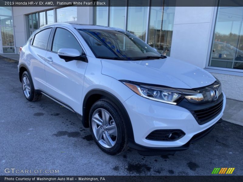 Platinum White Pearl / Black 2019 Honda HR-V EX AWD