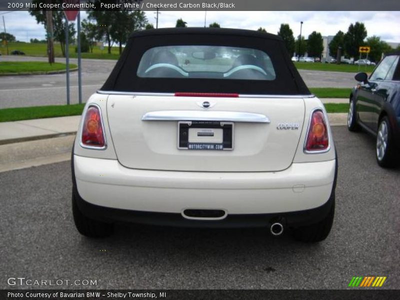 Pepper White / Checkered Carbon Black/Black 2009 Mini Cooper Convertible