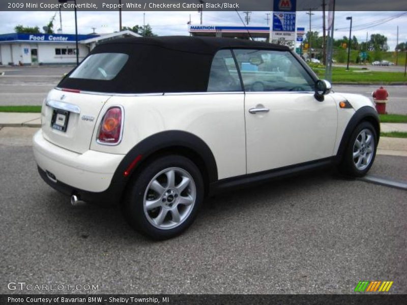 Pepper White / Checkered Carbon Black/Black 2009 Mini Cooper Convertible
