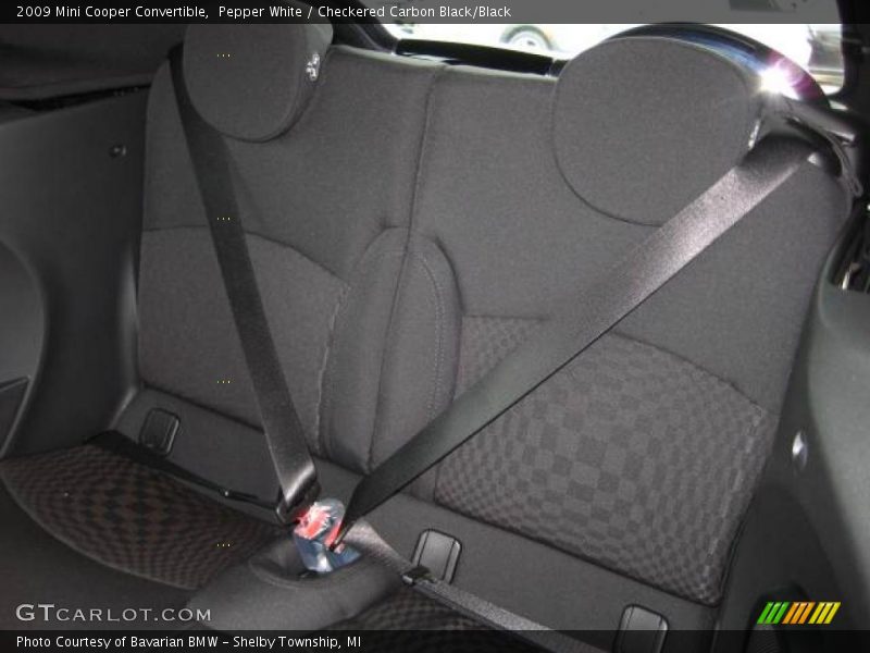 Pepper White / Checkered Carbon Black/Black 2009 Mini Cooper Convertible
