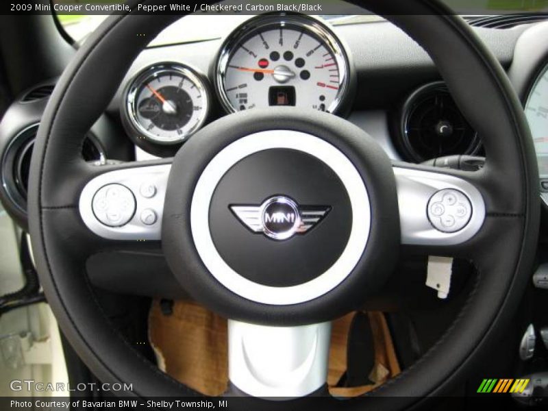 Pepper White / Checkered Carbon Black/Black 2009 Mini Cooper Convertible