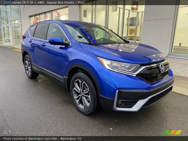 Aegean Blue Metallic / Black 2020 Honda CR-V EX-L AWD