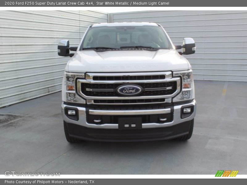 Star White Metallic / Medium Light Camel 2020 Ford F250 Super Duty Lariat Crew Cab 4x4