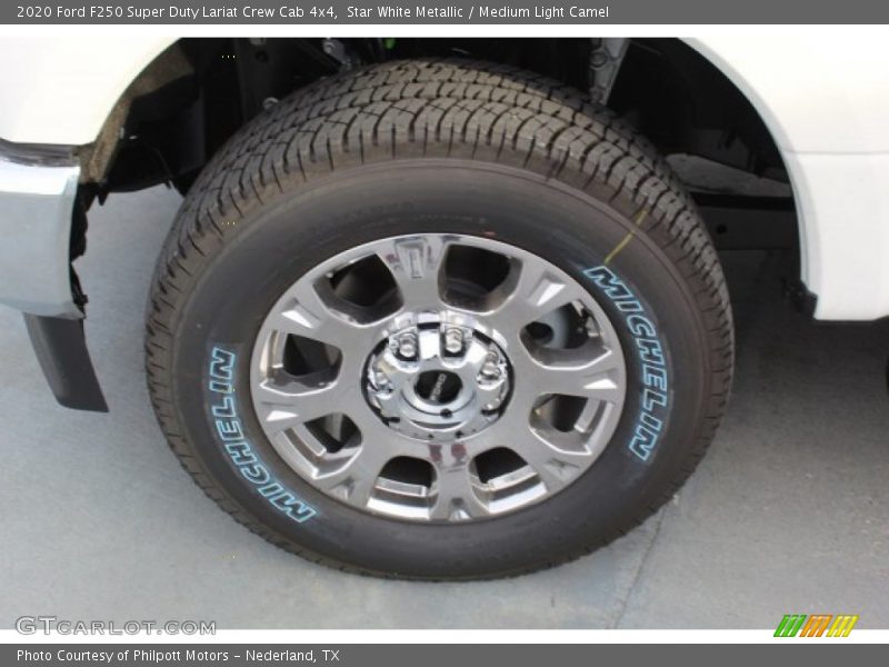Star White Metallic / Medium Light Camel 2020 Ford F250 Super Duty Lariat Crew Cab 4x4