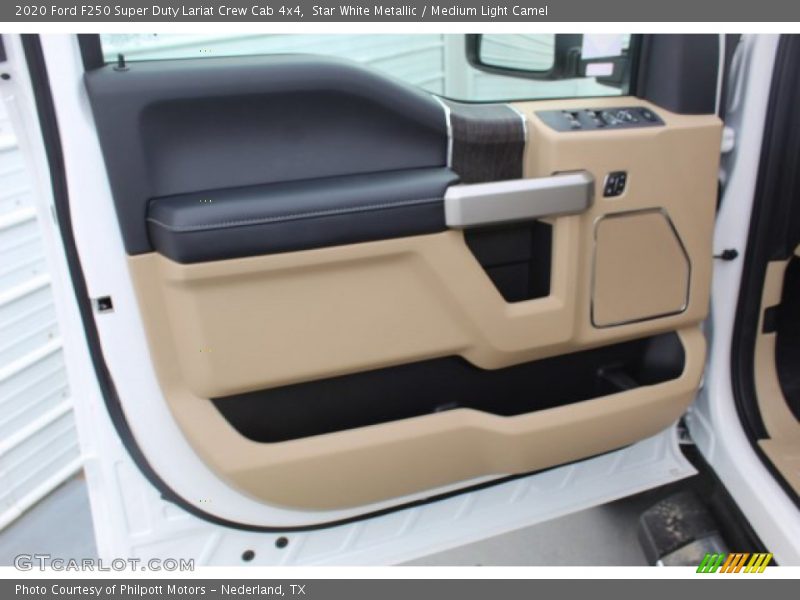 Star White Metallic / Medium Light Camel 2020 Ford F250 Super Duty Lariat Crew Cab 4x4