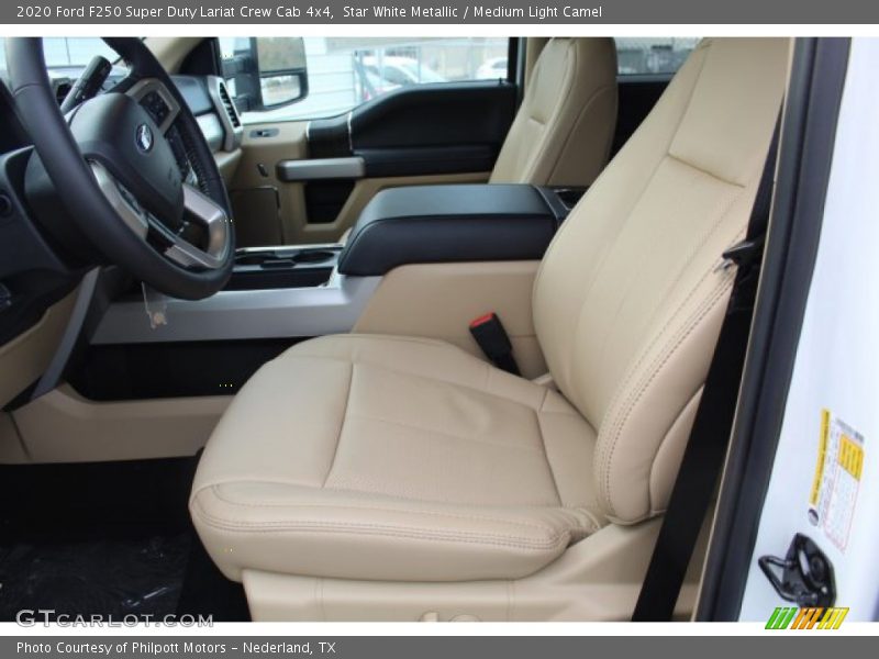 Star White Metallic / Medium Light Camel 2020 Ford F250 Super Duty Lariat Crew Cab 4x4